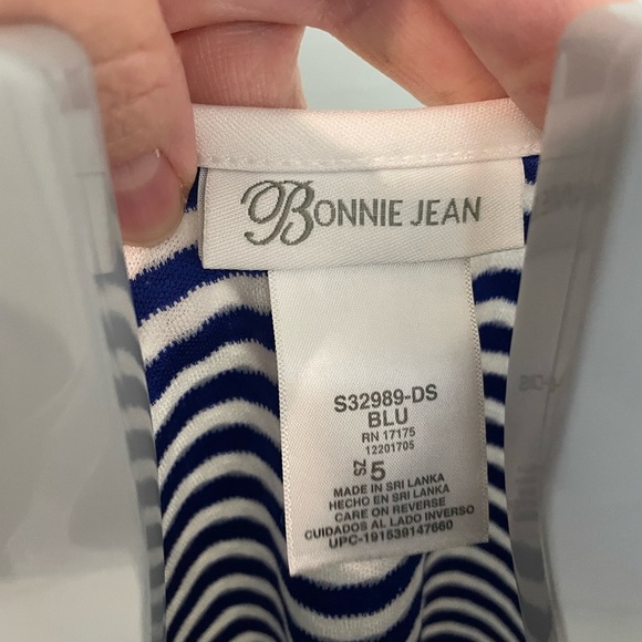 Bonnie Jean Blue and White Striped Kids‎ Dress size 5 - Picture 4 of 9